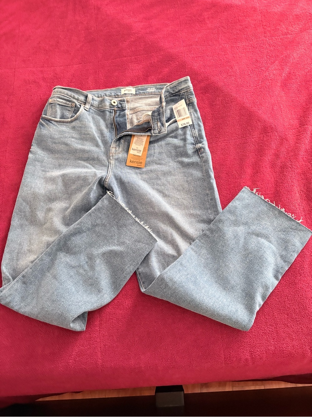 Kensie Straight Leg High Rise Denim Jeans -NWT 12/31